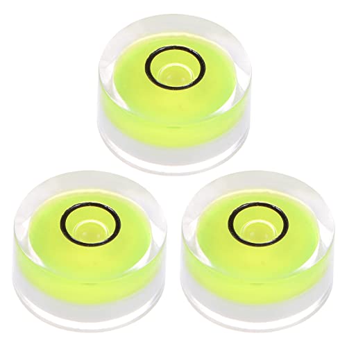HARFINGTON 3pcs Round Bubble Level 18x9mm Mini Circular Bullseye Spirit Levels for Leveling Camera Tripod Telescope Workshop Turntable Pictures Frame, Lime - color: Lime (Black Circle), size: 18x9mm