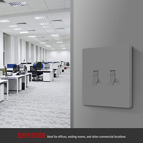 ENERLITES Screwless Double Toggle Light Switch Wall Plate Cover, Gray - color: Gray, size: Screwless