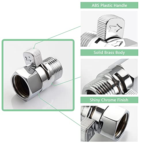 APLusee G 1/2 Water Flow Shut off Valve for Bathroom Shower Head, Chrome - color: Chrome