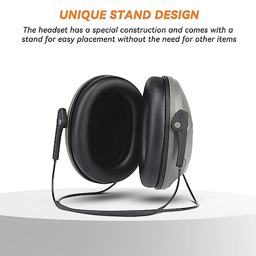 Tactical Shooting Earmuffs,Rear Mounted Noise Cancelling Headphones for Tactical Games, Construction Site, Hunting - color: Grey