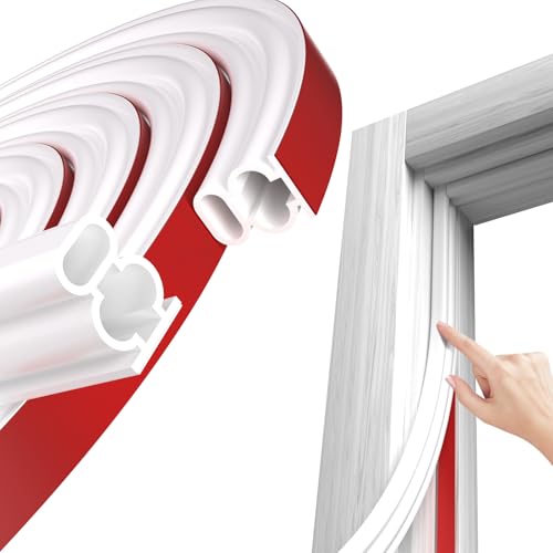 White D-Shape Weather Stripping 20Ft (Fits 0.4–0.5in Gaps) - color: White, size: 0.59" Thick x 20 Ft