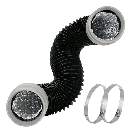 3FT Dryer Vent Hose, Heavy Duty 6-Layer Flexible Aluminum Dryer Duct - size: 4inch 3ft