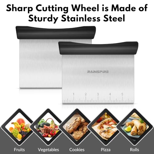 Multi-Purpose Stainless Steel Bench Scraper Dough Blender & Pastry Cutter - color: Black