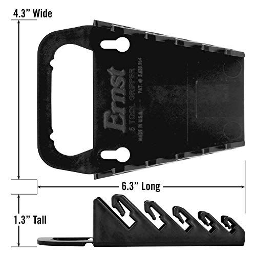 Ernst Manufacturing Gripper Wrench Organizer, 5 Tool, Black - color: Black, size: 5 Tool, style: Standard