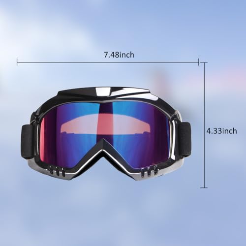 Dirt Bike ATV Goggles 2-Pack Motorcycle Motocross Bike Riding Racing - color: (Blue & Black)color Lens