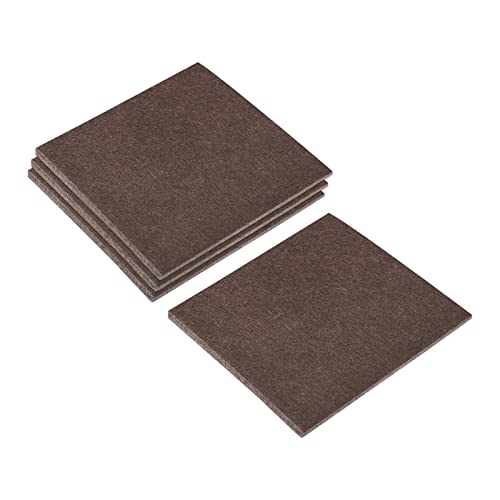 uxcell Felt Furniture Pads, 4-inch x 4-inch Self Adhesive Cuttable Anti Scratch Square Floor Protectors for Furniture Legs Hardwood Floor, Brown 8Pcs - size: 4-inch x 4-inch