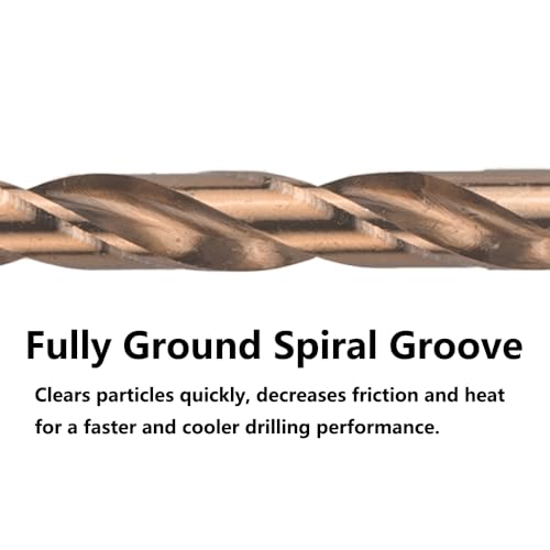 1/4 in. x 6 in. Cobalt Aircraft Extension Drill Bits Set(5PCS), M35 High Speed Steel Drill Bit Extra Long Deep Hole Drilling for Stainless Steel, Plastic and Wood - size: 1/4"x6"(5PCS)