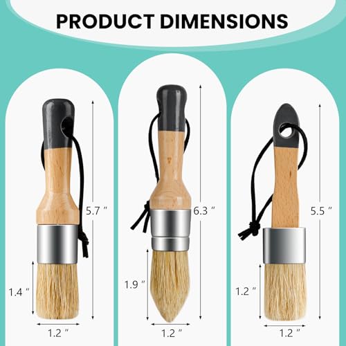 Mister Rui Chalk Wax Paint Brush, 3pcs, Chalk Paint Brushes for Furniture - size: 3PCS, Small