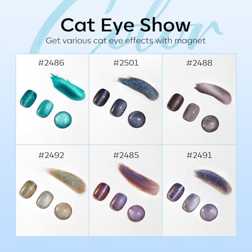 modelones Cat Eye Gel Nail Polish Set, Black Blue Purple Green Cateye Gel - color: A A A1-Aurora Dream