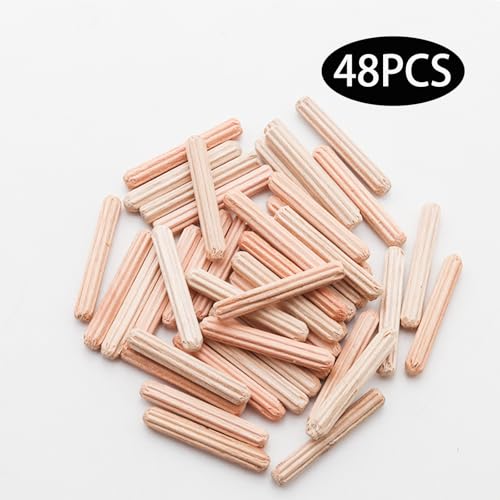48Pcs 4mm x 25mm / 5/32 Inch x 0.98 Inch Wooden Dowel Pin - size: 4 x 25mm