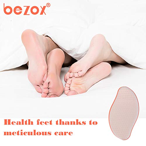 BEZOX Glass Foot File Callus Remover, Crystal Pedicure Foot Rasp for Callused, Coarse, Hard Skin Removal, Portable Hand Sized Foot Scraper for Cracked Heel - Orange - style: Orange