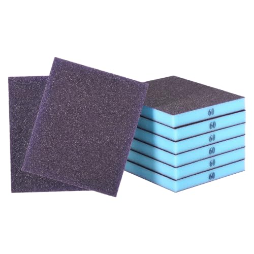 8Pcs 60Grit Double-Sided Sanding Sponges, Washable & Reusable - size: 60Grit