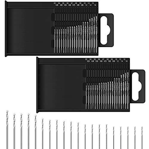 Honoson 40 Pieces Micro Drill Bit Set Small Hss Twist for Precision