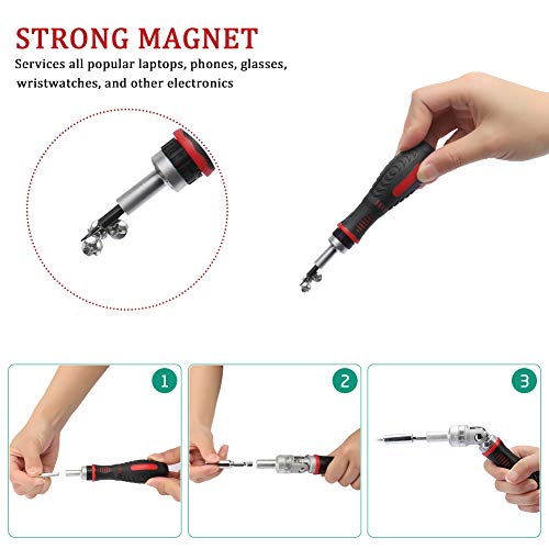 JENABOM 61 in 1 Ratcheting Screwdriver Set,Magnetic Screwdriver Bit Set - size: 61 in 1
