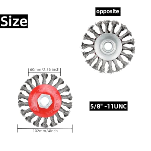 4 Inch Knotted Wire Wheel Brush for 4-1/2” Angle Grinders (6 Pack) - style: 6 PACK 4" Wheel Brush