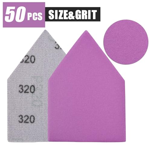 320 Grit Sandpaper, Triangle Sanding Sheets, Fits Milwaukee M12 Fuel Sander - style: 320 Grit