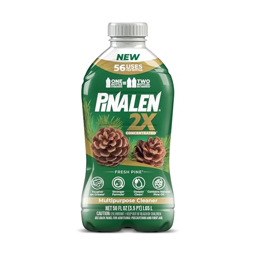 PINALEN 2X Max Aromas Concentrated Multipurpose Cleaner - Fresh Pine Scent - 56 fl oz - All Purpose Cleaner for Kitchen, Bathroom, Floors & Outdoors - size: 56 Fl Oz (Pack of 1)