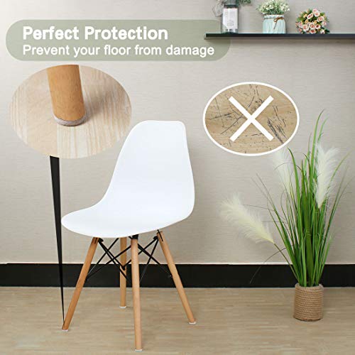 uxcell 24pcs Furniture Pads Round 1 3/8" Self-stick Non-slip Anti-scratch Felt Pads Table Floors Protector Beige