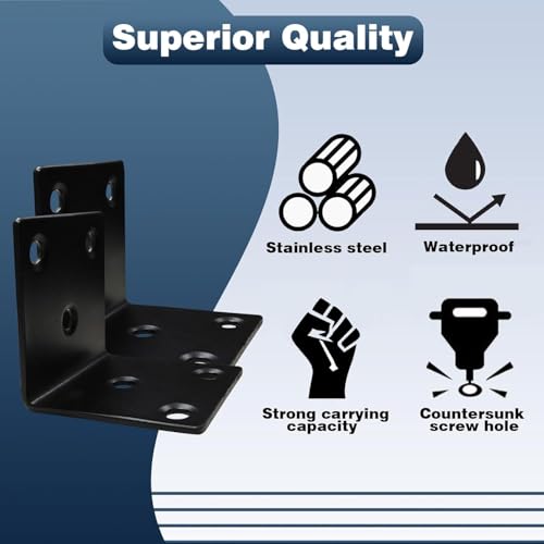 25PCS L Brackets, 2" 304 Stainless Steel Brackets, Black - size: 25PCS-2'' L Brackets