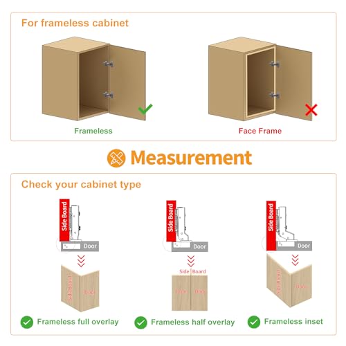 Chibery 10 Pack Inset Soft Close Concealed Hinges, Black Titanium Plated, Slow Smooth, Self Closing, 105° Open, 3D Adjustment, 85 ＆ 105 Degrees, Clip On Plate, Anti-Rust for Frameless Cabinet Door - size: Inset