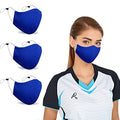 Arcarius Breathable Sports Face Mask – Moisture Wicking Gym & Travel Fit (3-Pack) - color: Royal Blue