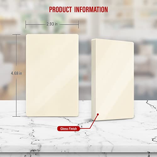 ENERLITES Screwless Blank Outlet Covers Wall Plate, 1 Pack, Light Almond - color: Light Almond, size: Screwless