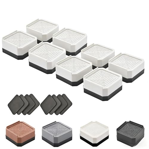 EclatBain Adjustable Bed Risers 3&4.3 Inch, 4000 lbs, 8 Pack White - color: Square-8 Pack-white, size: 1 Layer(1.5inch)
