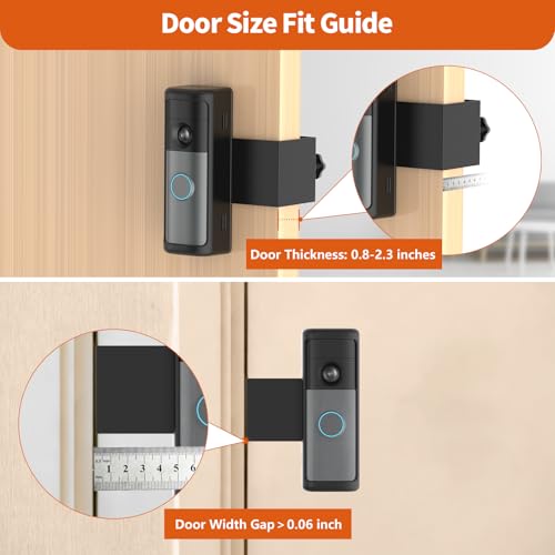 No-Drill R-ing Doorbell Mount with Rain Cover, Anti-Theft Door Bracket Compatible with Ring/Other Battery Doorbell/Plus/Pro(2026 Newest Model),Quick Install Doorbell Camera Holder for Rental Apartment - style: 2026 battery doorbell 2nd