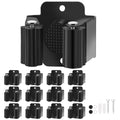 Broom Holder Wall Mount, 12PCS Broom Hanger Wall Mount, Stainless Steel Heavy Duty Mop Holder Broom Mop Hanger Wall with Screws, Garden Outdoor Tool Organizer Rack Broom Hanger (Black) - color: 12pack