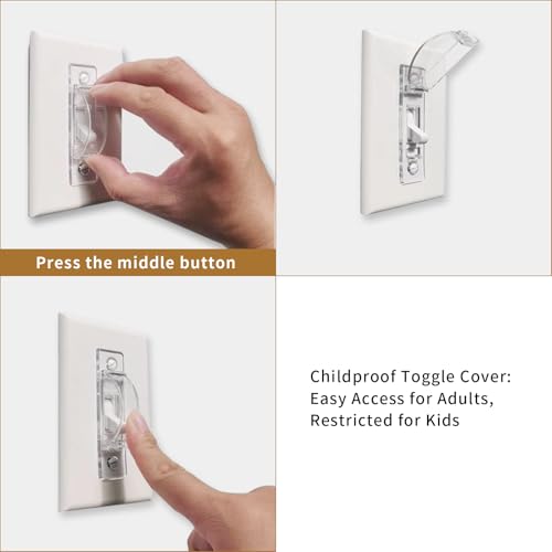 Child Proof Light Switch Cover Guard, 2 Pack Toggle Switch Lock, Clear - color: Clear, size: 2 Pack
