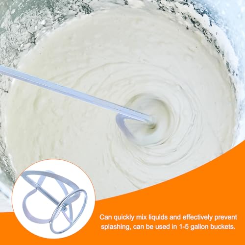 HARFINGTON Concrete Mixing Paddle, Cement Mixer Drill Attachment Paint Mixer Drill for Mixing Mortar Mud Plaster - size: 23.8"
