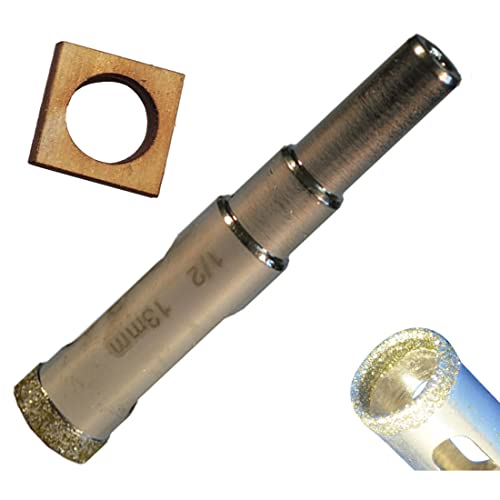 1/2" Glass Drill Bit for Bottles - Diamond Hole Saw for Bottle Lights & Lamp Kits - Drill Guide for Straight Holes - size: 13mm 1/2" Core Bit
