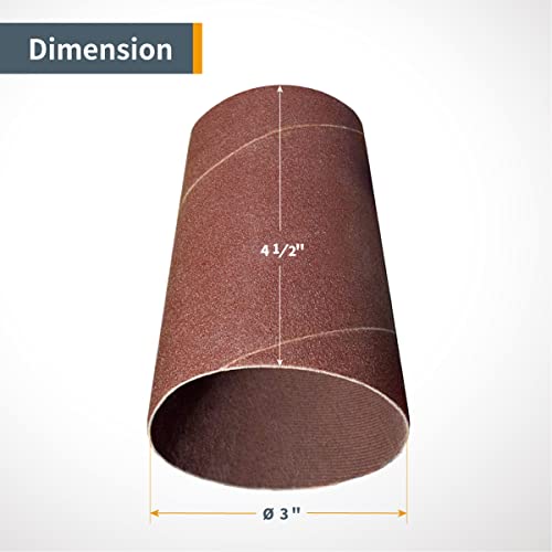 POWERTEC 11215 4.5 Inch Sanding Sleeves for Spindle Sander | 120 Grit | Aluminum Oxide Sandpaper Diameter 3 Inch (Pack of 3) - style: 4-1/2" x 3" 120 Grit Sanding Sleeves (3pk)