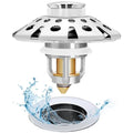 AzWzz Bathroom Sink Stopper,Sink Hair Catcher,Bathroom Sink Drain Strainer Pop Up Drain Cover Plug,Universal for 1.1 to 1.65in Sink Drain Hole - color: Chrome Silver