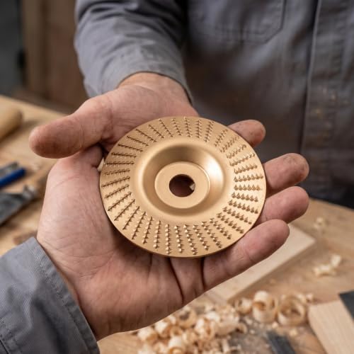 Angle Grinder Wood Carving Disc Set, 3Pcs Gold Grinding Wheel 5/8" Arbor