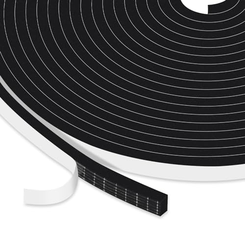 Thin Foam Seal, High Density, Window, Door, Narrow Gaps, 1/4x1/8in - color: Black, size: 1/4 In x 1/8 In x 16.5Ft