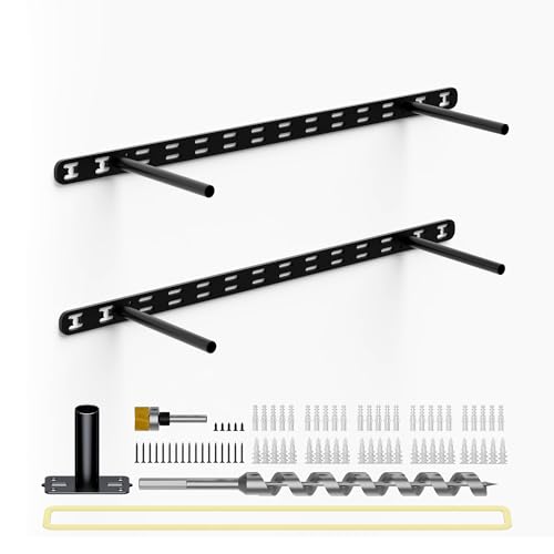 2pcs Floating Shelf Bracket Heavy Duty Decorative Floating Shelf Hardware Black Hidden Shelving Brackets for Wall,Floating Mantel Bracket for Over Fireplace (22X6X1 inch (for 1.5"-2" Thick Shelf)) - size: 22"X6"X1"