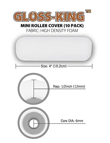 ROLLINGDOG 4 Inch Foam Paint Roller - color: 4" Roller Foam Roller Cover(10 Pc)