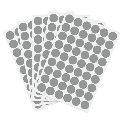 PATIKIL 270 Pieces Screw Hole Stickers, 5 Sheet Self-Adhesive Waterproof PVC Wood Grain Sticker for Screw Holes Wall Cabinets Desk Repairing, Gray, 21mm/0.83 Inch - color: Gray