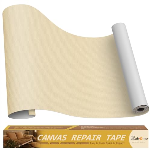 Cahomo Canvas Repair Tape 16x79 inch, Self Adhesive Fabric Patches, Couch Repair Patch Kit, Fabric Repair Tape for Furniture, Sofas, Carpet, DIY, Headboards, Chairs, Pillows, Canvas Goods - Beige - color: Beige, size: 16x79 inch