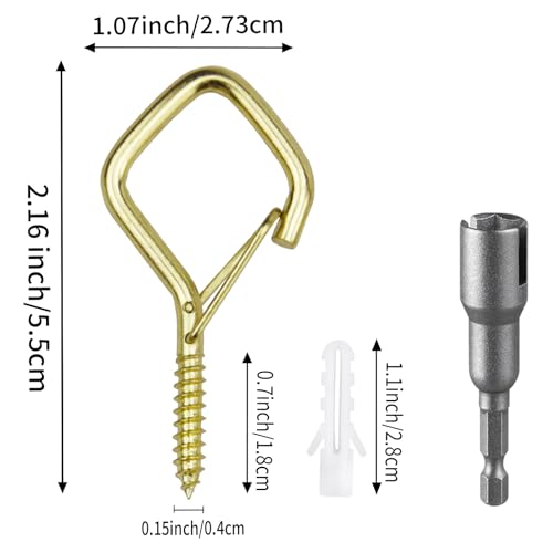 34 Pcs 2.2in Windproof Ceiling Hooks for Plants & Lights - color: Gold, size: 34Pcs