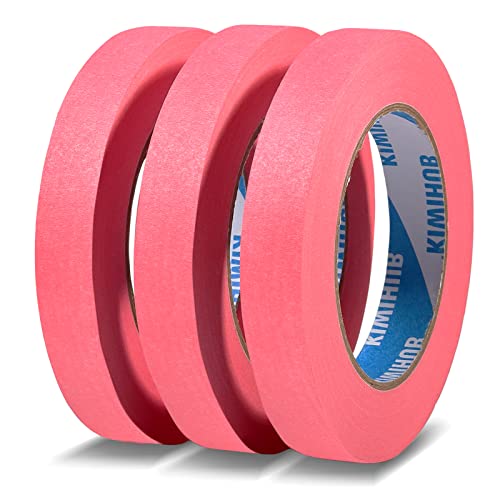 Pink Painters Tape,0.7" x 60 Yards x 3 Rolls (180 Yards Total) - color: Pink, size: 0.7", 60 yards