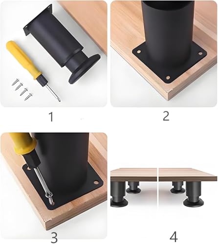 4Pcs White Adjustable 4.7-7.08 Inch Metal Furniture Legs for Cabinet Sofa - color: White, size: 4.7"-7.08"-Set of 4