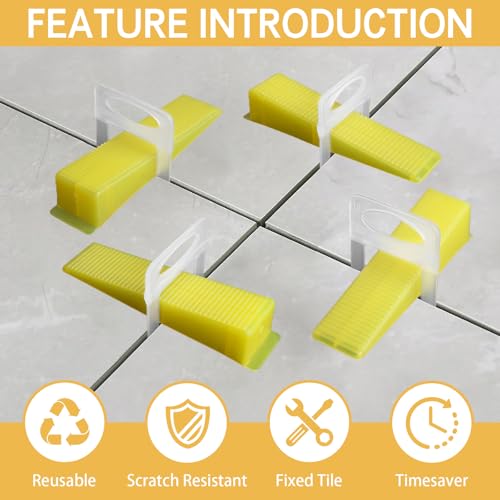 Storystore 1000pcs Reusable Tile Wedges for 1/8", 1/16", 1/32" Tile Spacers - size: 1000