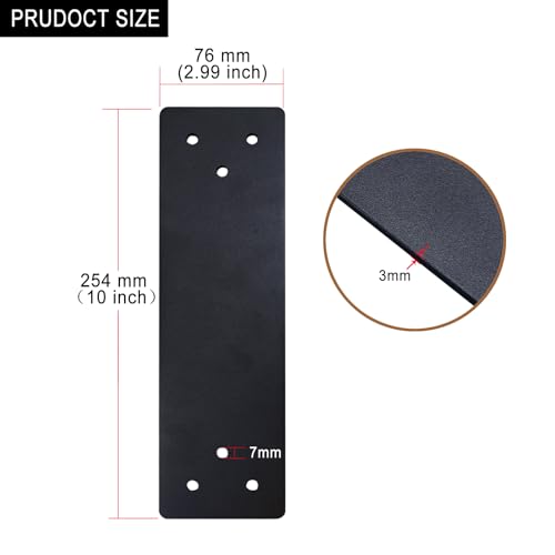 4pcs 3x10 Straight Steel Flat Mending Plate with HolesJoining Brackets, Connecting Brackets, I Strap. Metal Plate with Holes, Straight Flat Plate for Truss Framing.