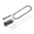 HARFINGTON 3pcs Flexible Long Drain Brush Straw Cleaner Set 61.02" Stainless Steel Double Ended Hose Brush with 8" Nylon Long Tube Pipe Cleaning for Fish Tank Sink Pipe, Black - color: Black, size: 155cm