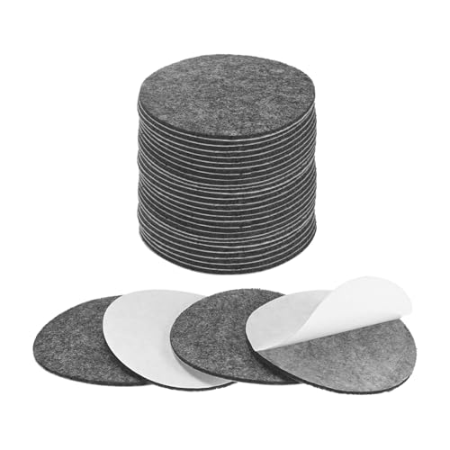 M METERXITY 30-Pack Lamp Base Felt, 3 Inch Dia. 2mm Thick Self Adhesive Round Fabric Felt Pads for Lamp/Furniture/DIY, Non-Slip Fiber Backed Patch Circles with Adhesive Backing [Grey] - color: Grey, size: 3" Dia