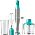 Turelar Immersion Blender Handheld 5 in 1 Hand Blender Set 1100W Heavy Duty - color: Cyan Blue, size: 5 in 1