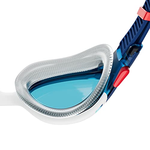 Speedo Unisex-Adult Swim Goggle Biofuse 2.0 - color: Ammonite Blue/White/Red/Blue