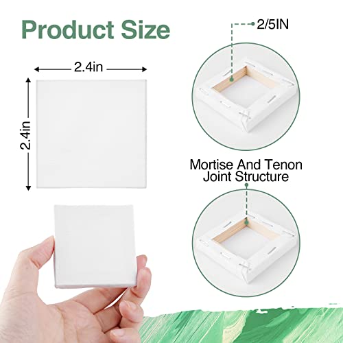 ESRICH Mini Canvas 40Pack 2.4x2.4inch, 2/5''Profile Art Primed Mini Canvases for Painting, Tiny Painting Canvas for Kids and Art Supplies. - size: 2.4x2.4in-40 Packs